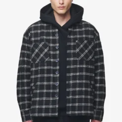 Flato Heavy Flannel Shirt Black Cream
