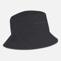 Logo Crushed Nylon Bucket Hat Black