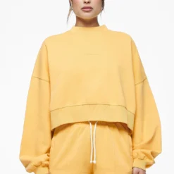 Londa Cropped Oversized Sweater Vintage Washed Golden Sun Gum