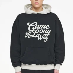 Trounce Oversized Hoodie Vintage Washed Black Ink Angels Cream