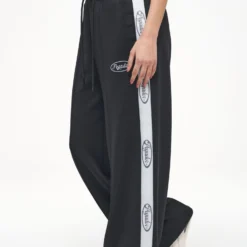 Karia Loose Track Pants Black Angels Cream