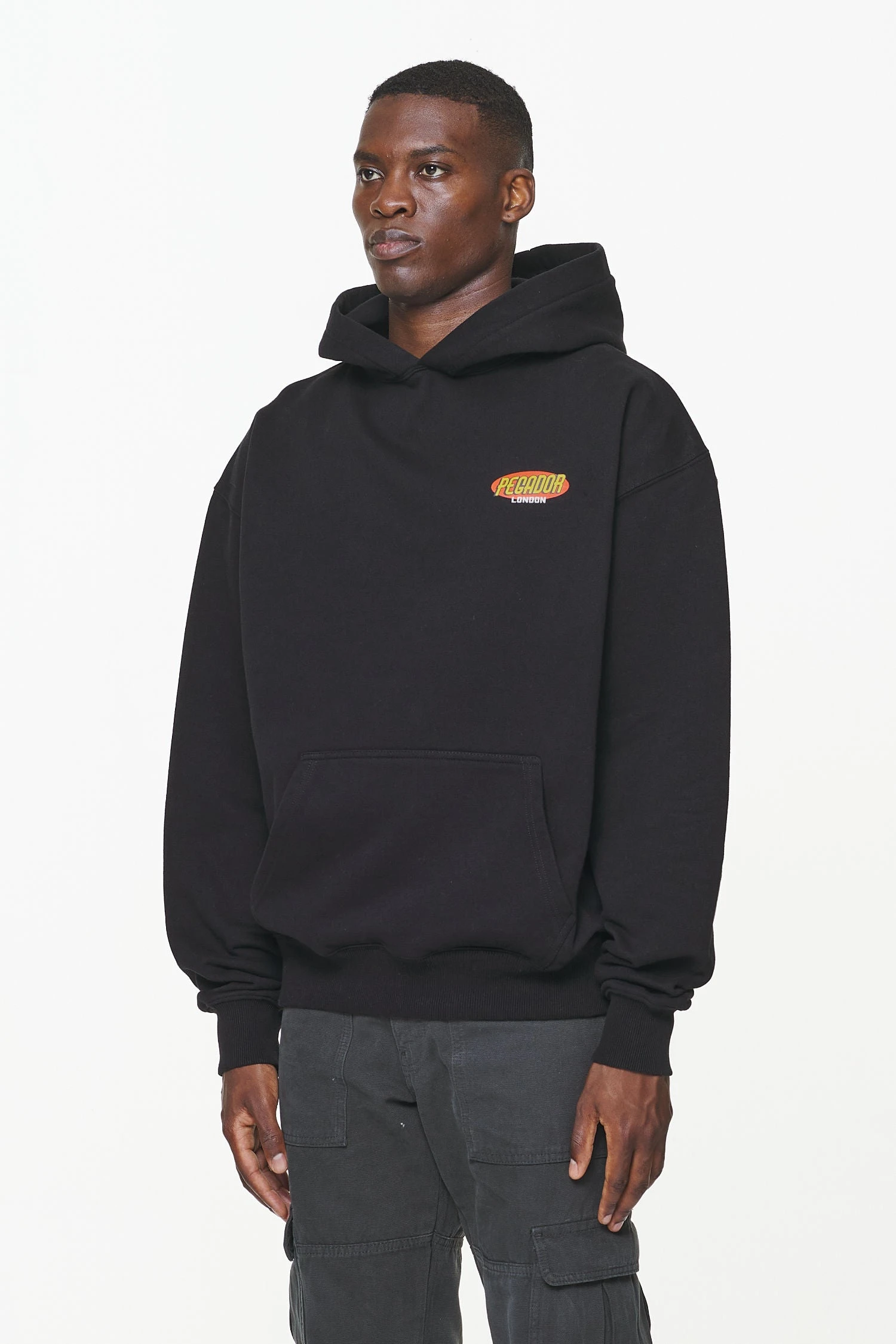 Docks Oversized Hoodie Vintage Washed Onyx Black - Image 4