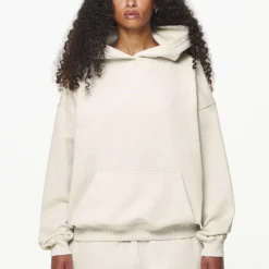 Camberwell Logo Oversized Hoodie Vintage Washed Bone White