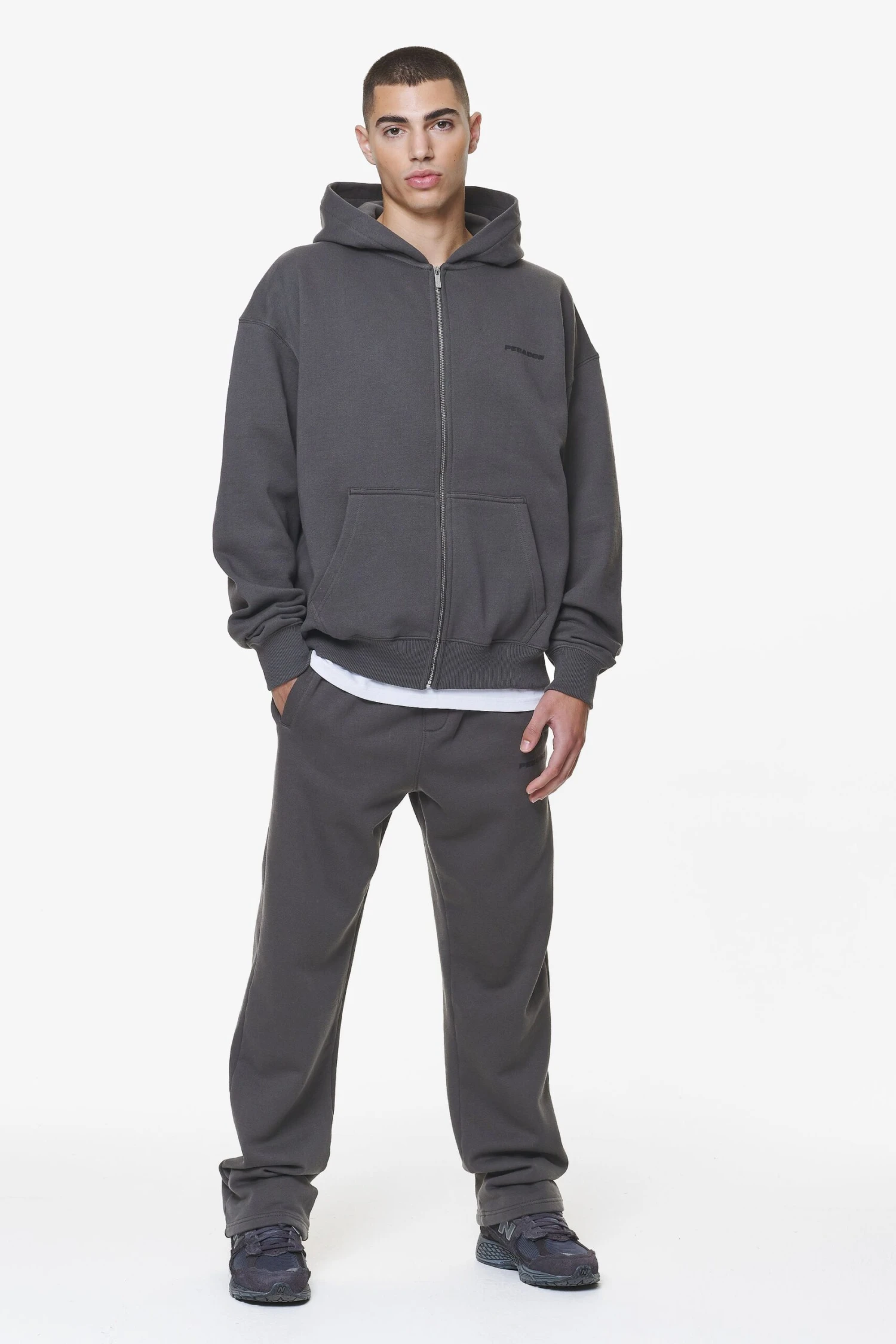 Logo Oversized Sweat Jacket Washed Volcano Grey Gum - Image 2