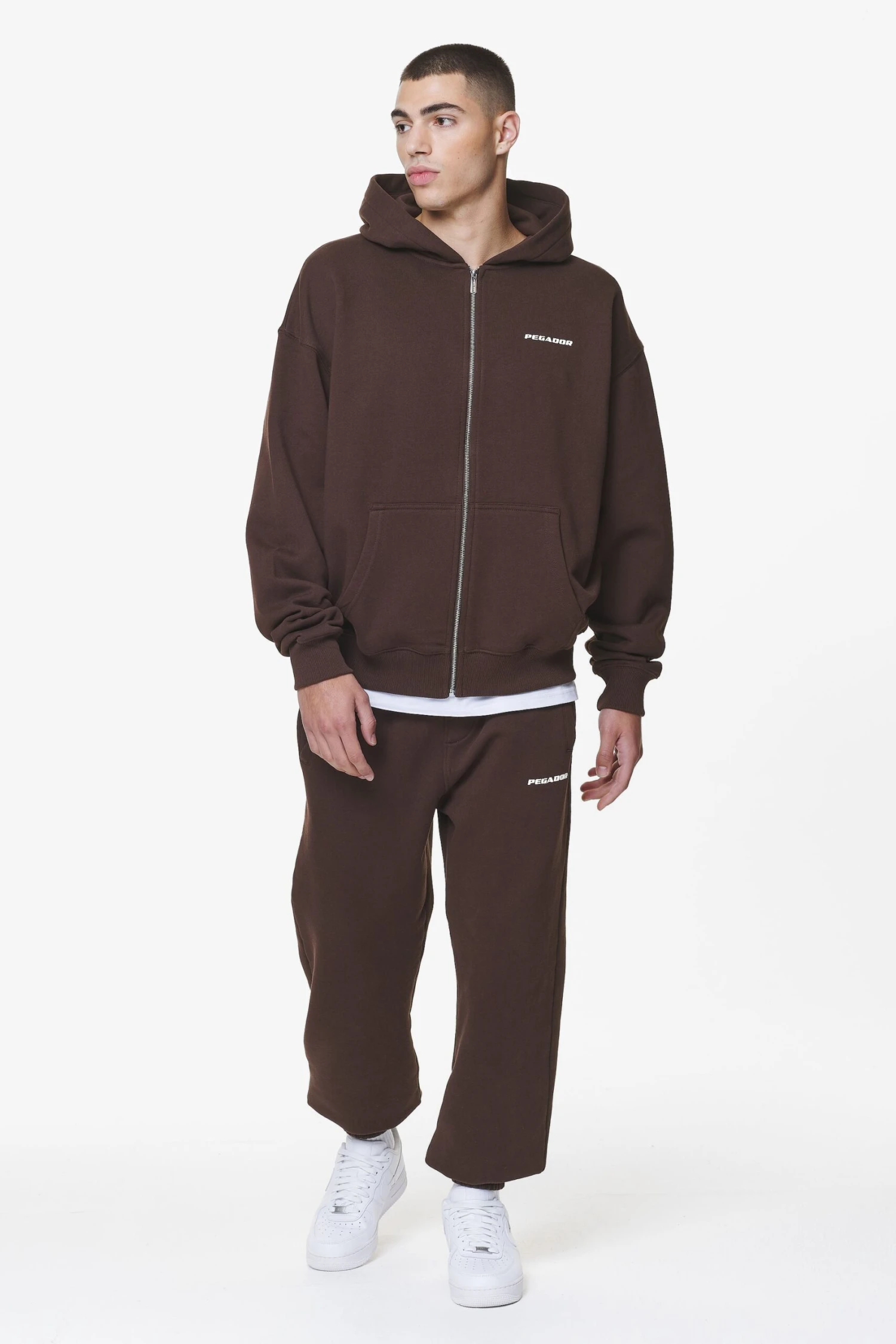 Logo Oversized Sweat Jacket Washed Oak Brown Gum - Image 2