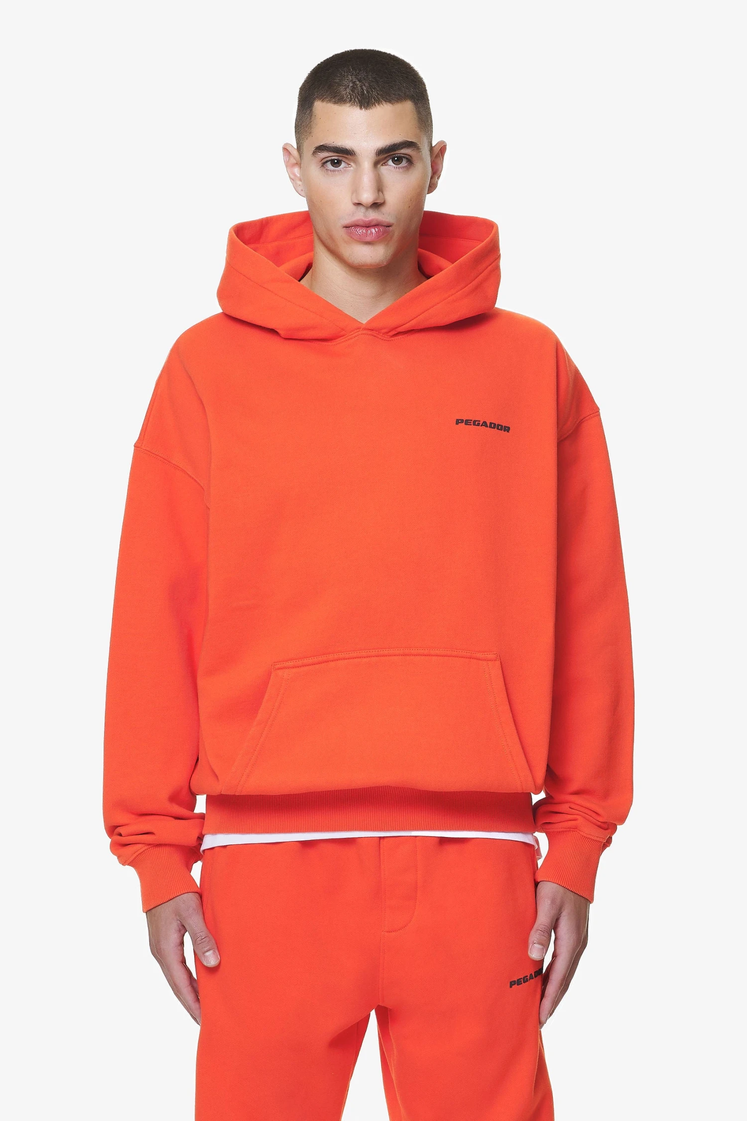 Logo Oversized Hoodie Washed Signal Red Gum