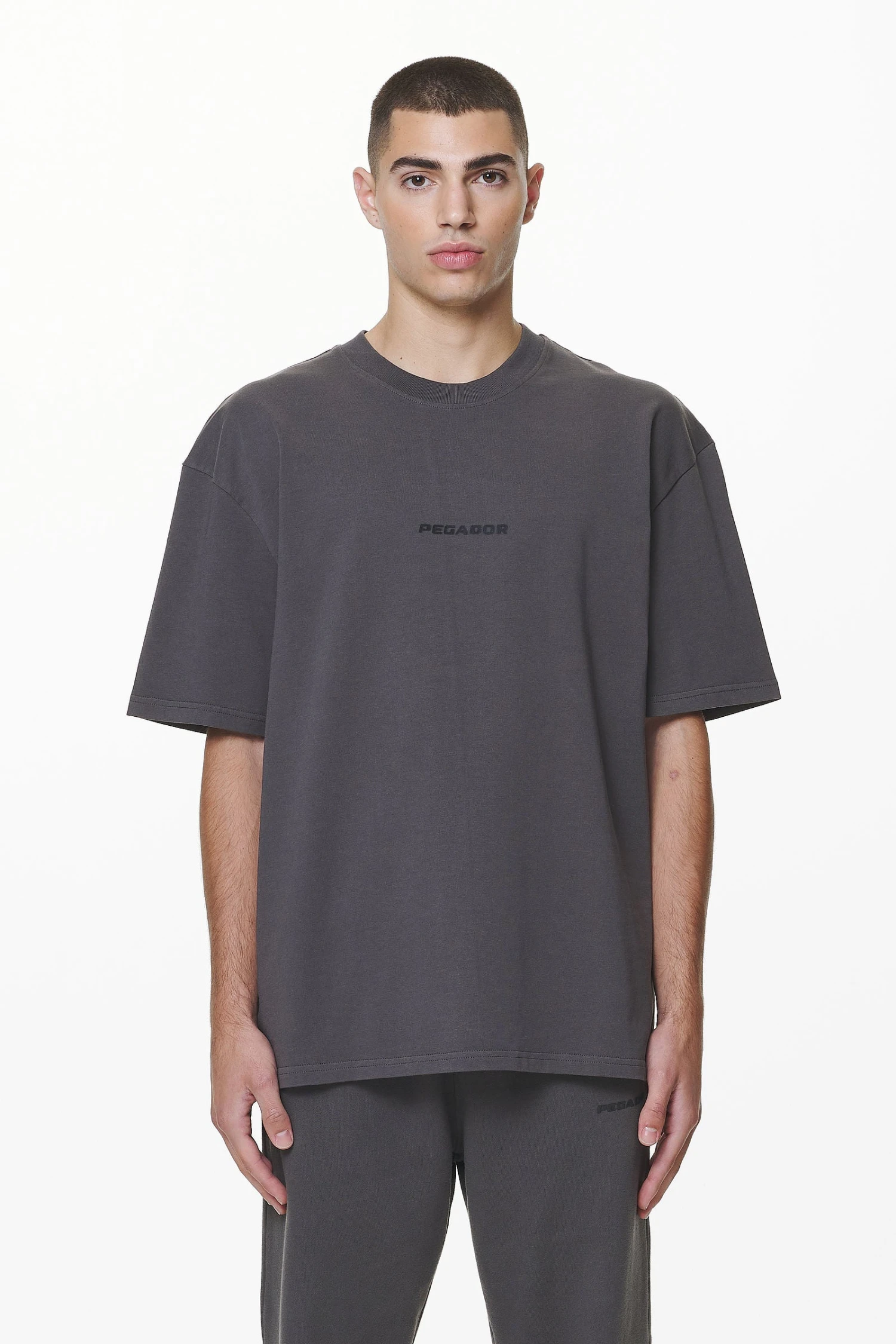 Colne Logo Oversized Tee Washed Volcano Grey - Image 3