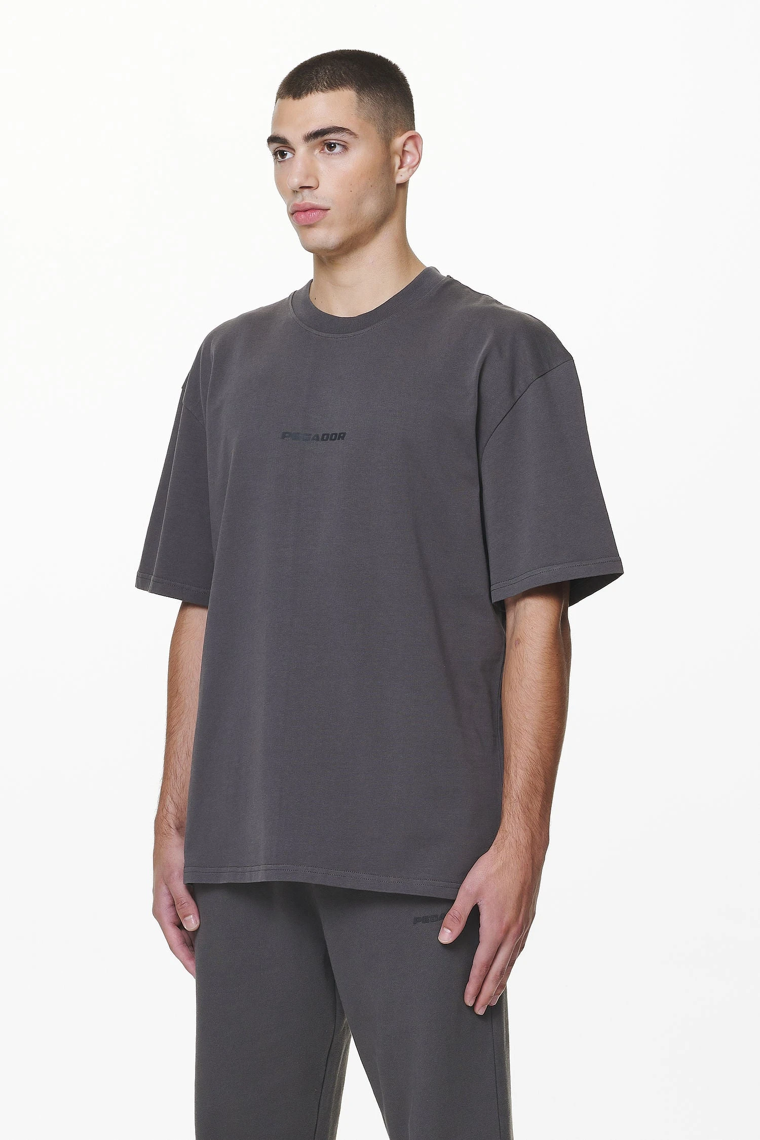 Colne Logo Oversized Tee Washed Volcano Grey - Image 4