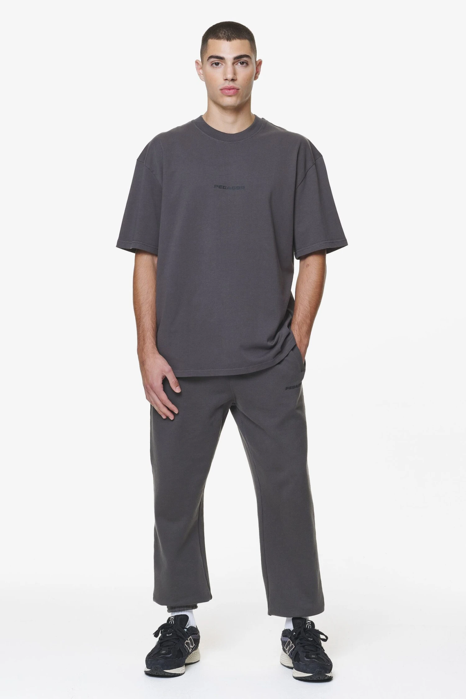 Colne Logo Oversized Tee Washed Volcano Grey - Image 2