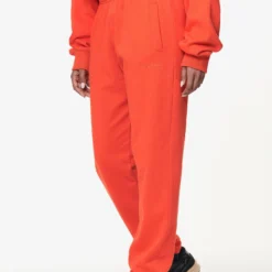 Villa High Waisted Sweat Pants Washed Signal Red Gum