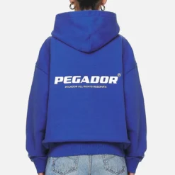 Atna Logo Oversized Hoodie Washed True Blue White