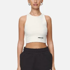 Ayla Crop Top Washed Coconut Milk Black