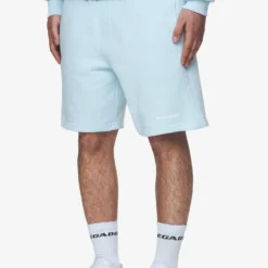 Logo Heavy Sweat Shorts Washed Baby Blue White Gum