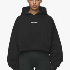 Salita Oversized Cropped Hoodie Black White Gum