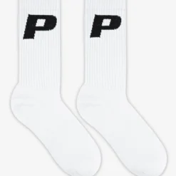 P Logo Socks White Black